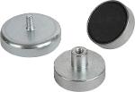 Magnets shallow pot with thread hard ferrite