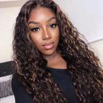 Women’S African Long Curly Hair Wig Mix Color Synthetic Fibe