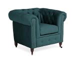 Armchair Chesterfield in turquiose, 94x86x80 cm