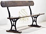 Cast Iron Wooden Seat & Back Bench