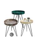 Round Stylish Mosaic Lacquer Tray Table