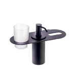 Soft Black Soap Dispenser With Toothbrush