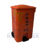 85 LT Medical Waste Bucket WITH WHEELS Cornered Pedal