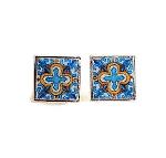 PILAR - TURQUOISE MEXICAN TILE EARRINGS