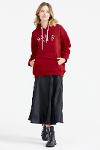 Hooded sweatshirt embroidery pocket detail - red