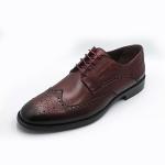 Genuine Leather Aged Detailed Burgundy Laced Embroidered Men's Shoes