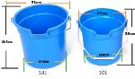 Plastic/PP water bucket with measuring scale /marks 