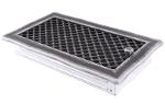 Ventilation fireplace grille DECO 16x32cm with silver patina shutter