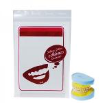 Dental bag 180x250+230mm 50µ red-white "beautiful teeth beautiful smile"