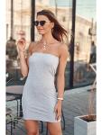 Ribbed fitted skirt / dress gray FG542