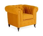 Armchair Chesterfield in yellow, 94x86x80 cm