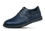 Sport-elegant men's shoes in dark blue color