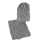 Winter set of hat,  infinity scarf and gloves, gray