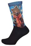Bear patterned bottom cotton digital printed socks -