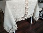 Pure linen taupe tablecloth