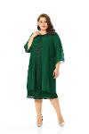 Large Size Green Color Lace Lace Chiffon Dress With Jacket