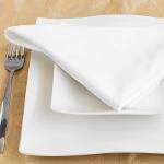 White restaurant napkins - 50% Cotton and 50% Polyester