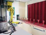 Wet paint coating with industrial robots