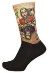 Joker patterned bottom cotton digital printed socks -