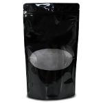 Stand-up pouch black gloss top barrier with oval window L