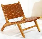 Solid Wood Leather Strip Resort Rest Chair