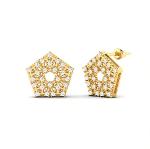 Pavé Square Stud Earrings in Gold and Silver