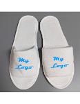 Promotional Hotel slippers with printed logo - disposable open slippers