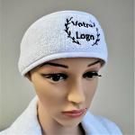 Promotional cotton terry headband with logo embroidered