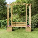 Pergola with bench and planters impregnated pinewood