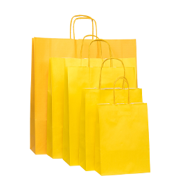 Paper Bag Yellow Twisted Premium