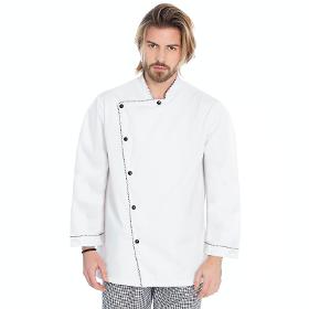 Long sleeve chef jacket Unique - Unisex - White with Black
