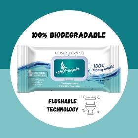 Purpia 100% Biodegradable Flushable Wet Wipes