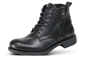 Men's winter boots with zipper and ribbing