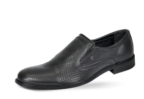 Men's formal shoes with perforation and metal logo
