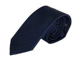 Blue Italian microfiber tie, handcrafted, thin - 150x7cm