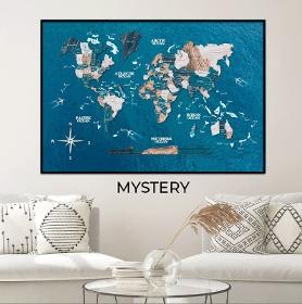 3D Wooden Panel World Map Mystery