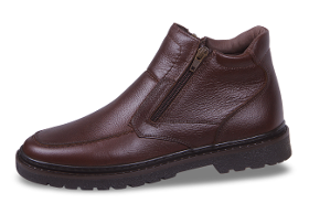 Men's winter boots from brown shagren with two zippers