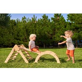 Montessori Indoor Climbing Set (Arch+Ramp+Board)Wood Large 