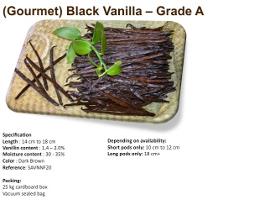 Madagascar Black gourmet Grade A non split vanilla pods
