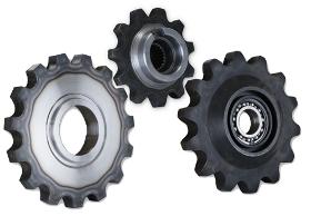 Sprockets of gathering chains for combine harvester