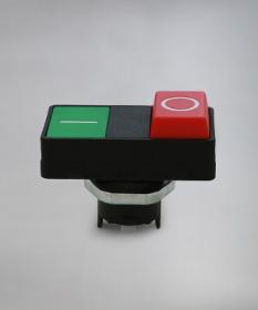 Dual push-button with 1 extended button green-red EPDR/O-I