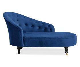Modern chaise lounge Naomi in blue, 165x70x88 cm