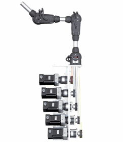 Articulated arms with drive units incl. angle sensors Drive units with 3 DOF wit