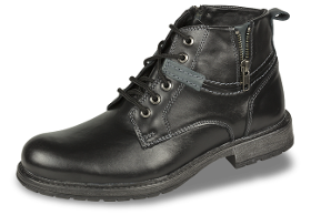 Black men's boots with zipper and shoelaces from...