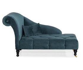 Classic chaise lounge Elizabeth in bluegreen, 151x82x81 cm