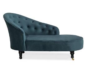 Modern chaise lounge Naomi in bluegreen, 165x70x88 cm