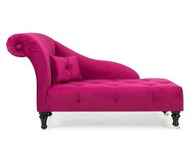 Classic chaise lounge Elizabeth in cerise, 151x82x81 cm