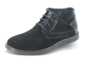 Black men's boots made of natural suede