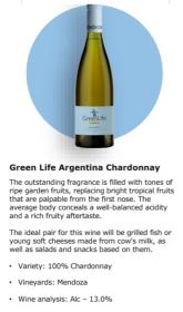 Green Life Argentina Chardonnay 