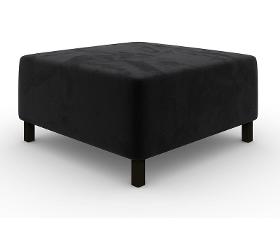 Footstool Vivian in black, 88x88x42 cm